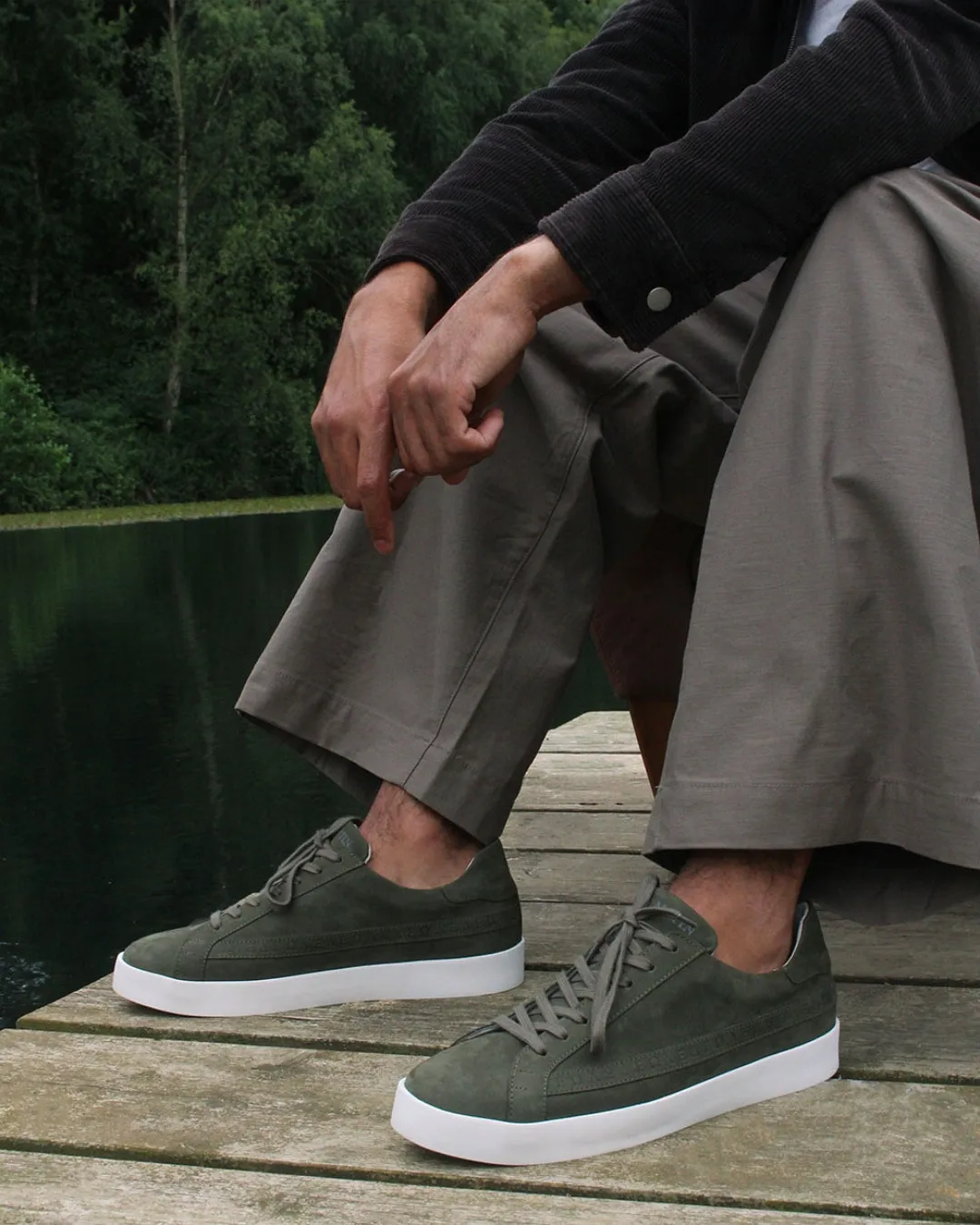 AW25 Limited Edition Olympus Low Top Sneakers - Khaki Nubuck Leather sold by SANS MATIN product image thumbnail 3