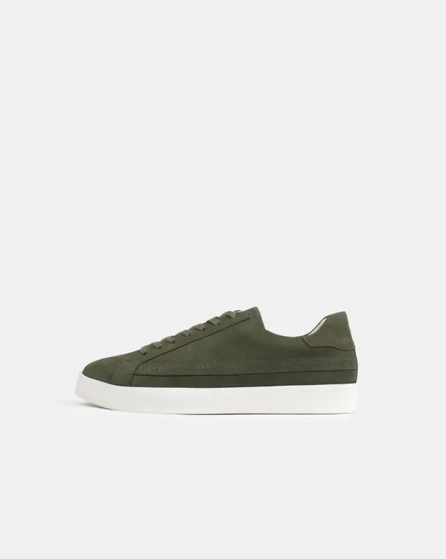AW25 Limited Edition Olympus Low Top Sneakers - Khaki Nubuck Leather sold by SANS MATIN