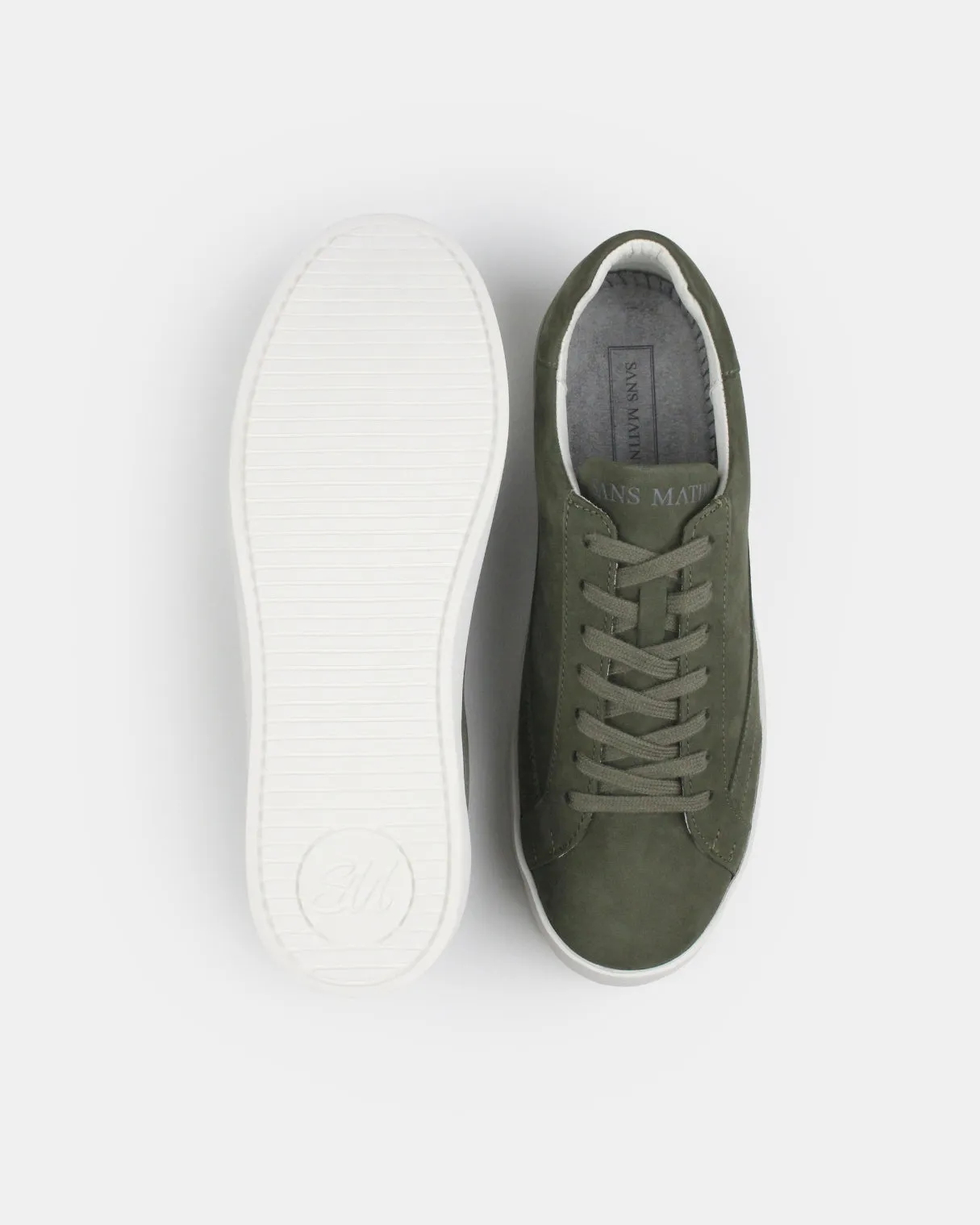 AW25 Limited Edition Olympus Low Top Sneakers - Khaki Nubuck Leather sold by SANS MATIN product image thumbnail 4