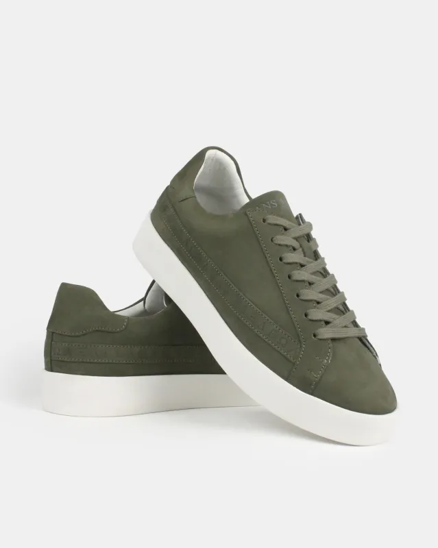 AW25 Limited Edition Olympus Low Top Sneakers - Khaki Nubuck Leather sold by SANS MATIN