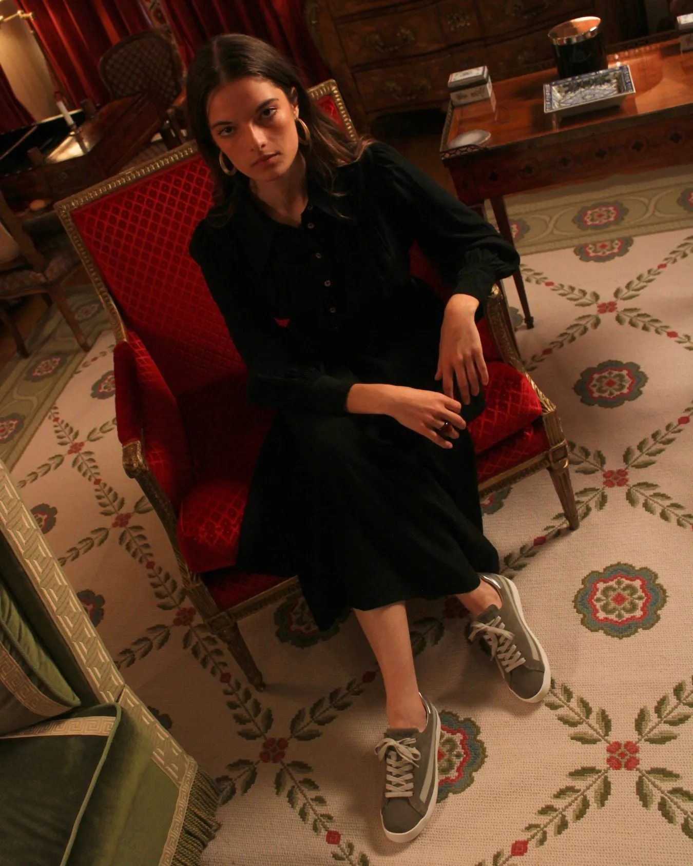 AW25 Limited Edition Olympus Low Top Sneakers - Olive Green Suede & Silver Leather sold by SANS MATIN product image thumbnail 2