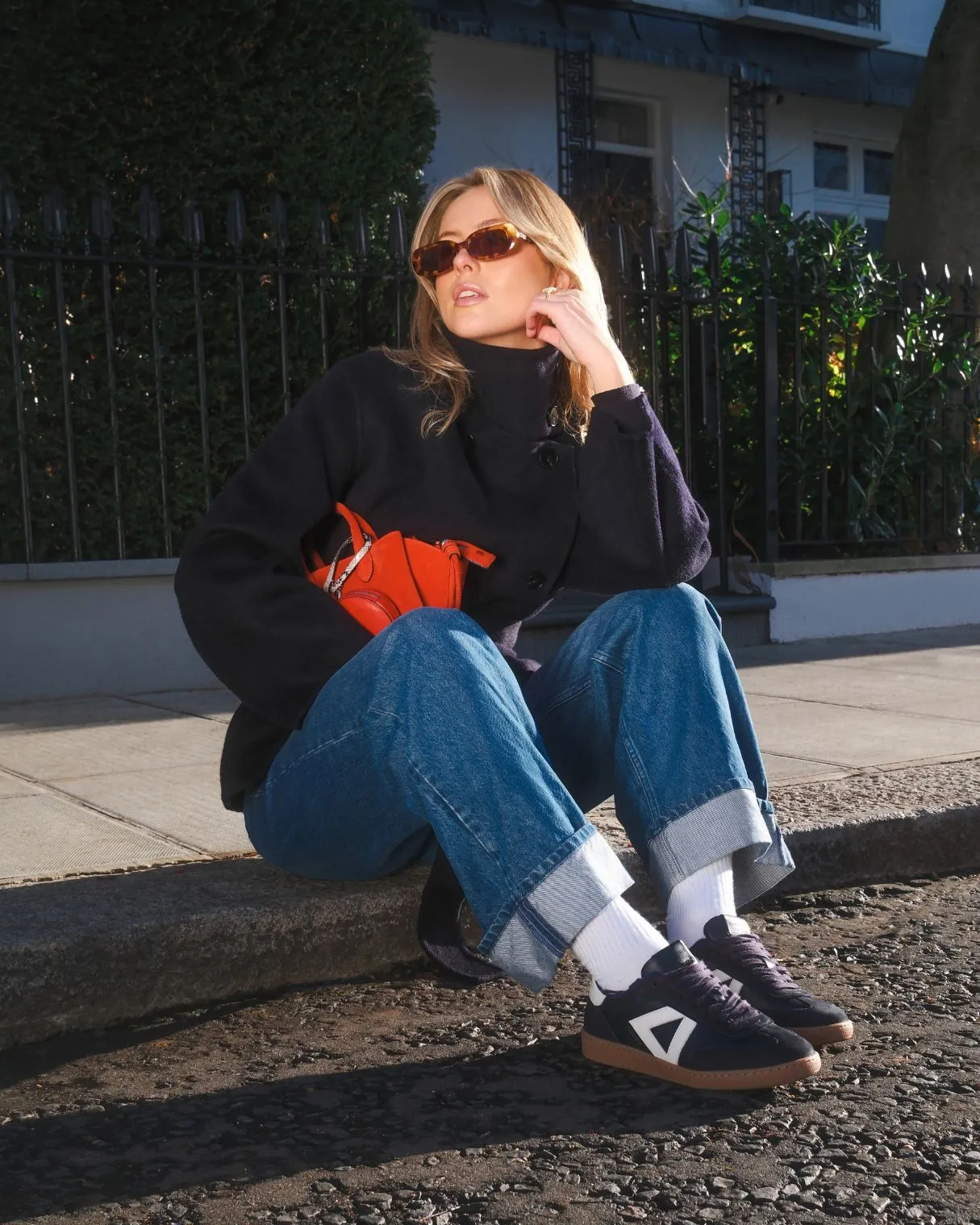 Hera Low Top Sneakers - Midnight Blue Nubuck & Stone Leather sold by SANS MATIN product image thumbnail 2