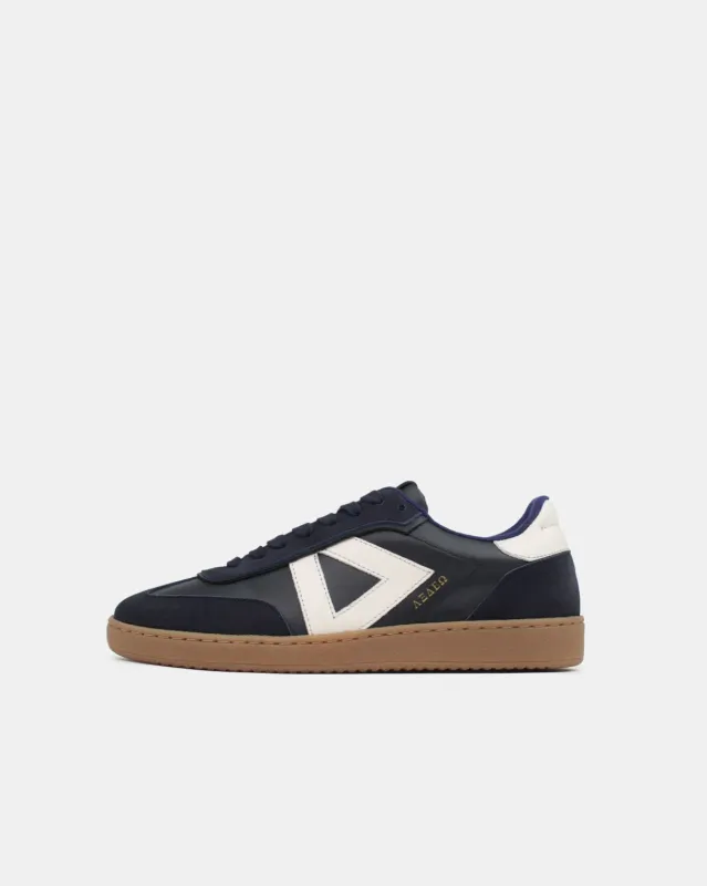 Hera Low Top Sneakers - Midnight Blue Nubuck & Stone Leather sold by SANS MATIN
