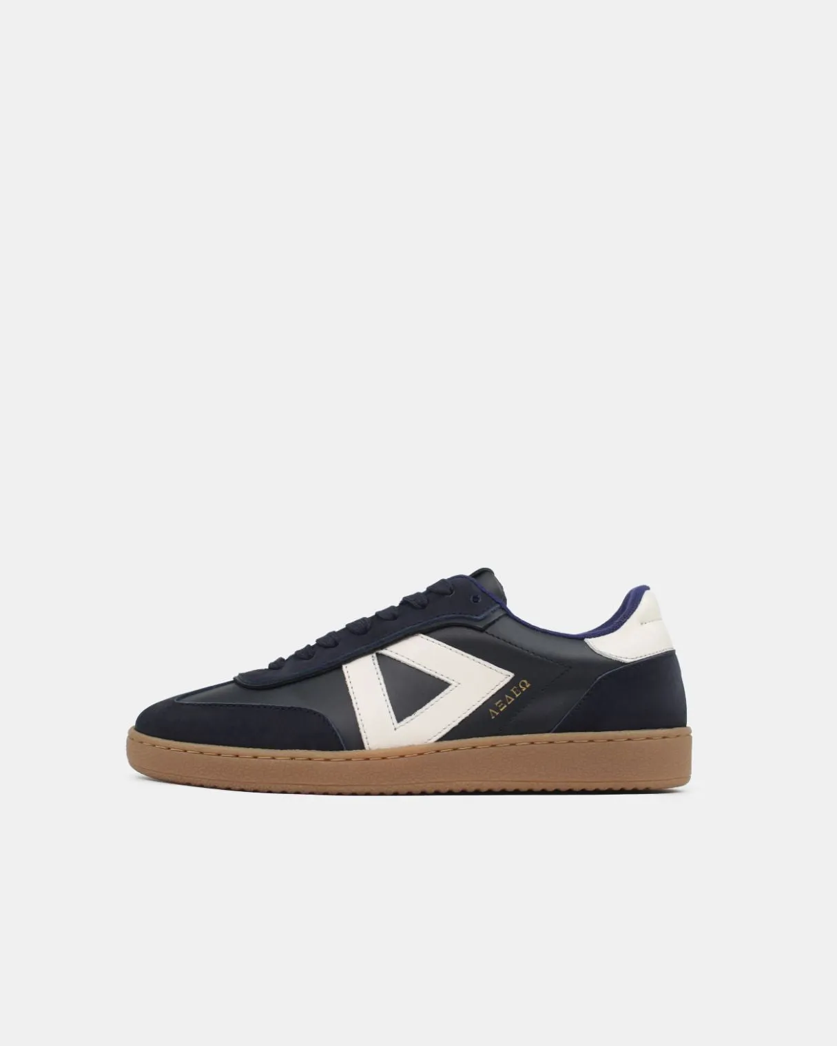 Hera Low Top Sneakers - Midnight Blue Nubuck & Stone Leather sold by SANS MATIN