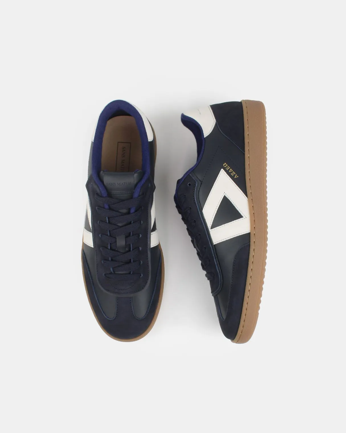 Hera Low Top Sneakers - Midnight Blue Nubuck & Stone Leather sold by SANS MATIN product image thumbnail 4