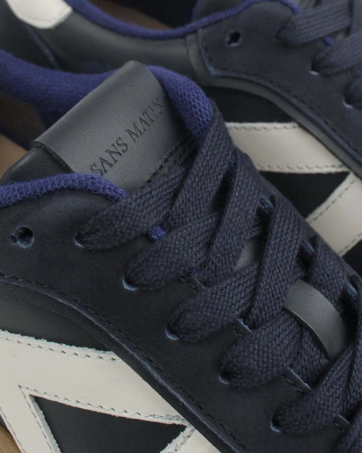 Hera Low Top Sneakers - Midnight Blue Nubuck & Stone Leather sold by SANS MATIN product image thumbnail 3