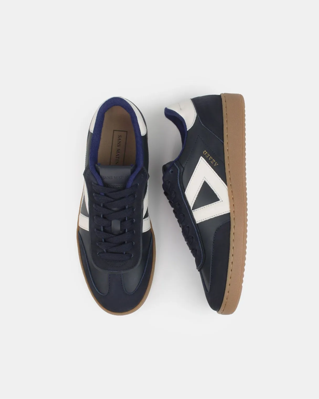 Hera Low Top Sneakers - Midnight Blue Nubuck & Stone Leather sold by SANS MATIN product image thumbnail 2
