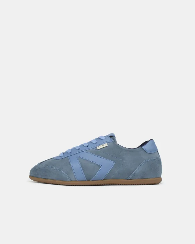 Iris Low Top Sneakers - Denim Blue Suede & Leather made by SANS MATIN