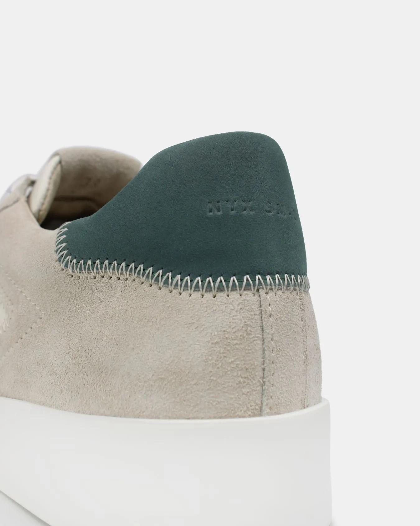 Nyx 01 Low Top Sneakers - Pale Taupe Suede & Teal Green Nubuck Leather sold by SANS MATIN product image thumbnail 5