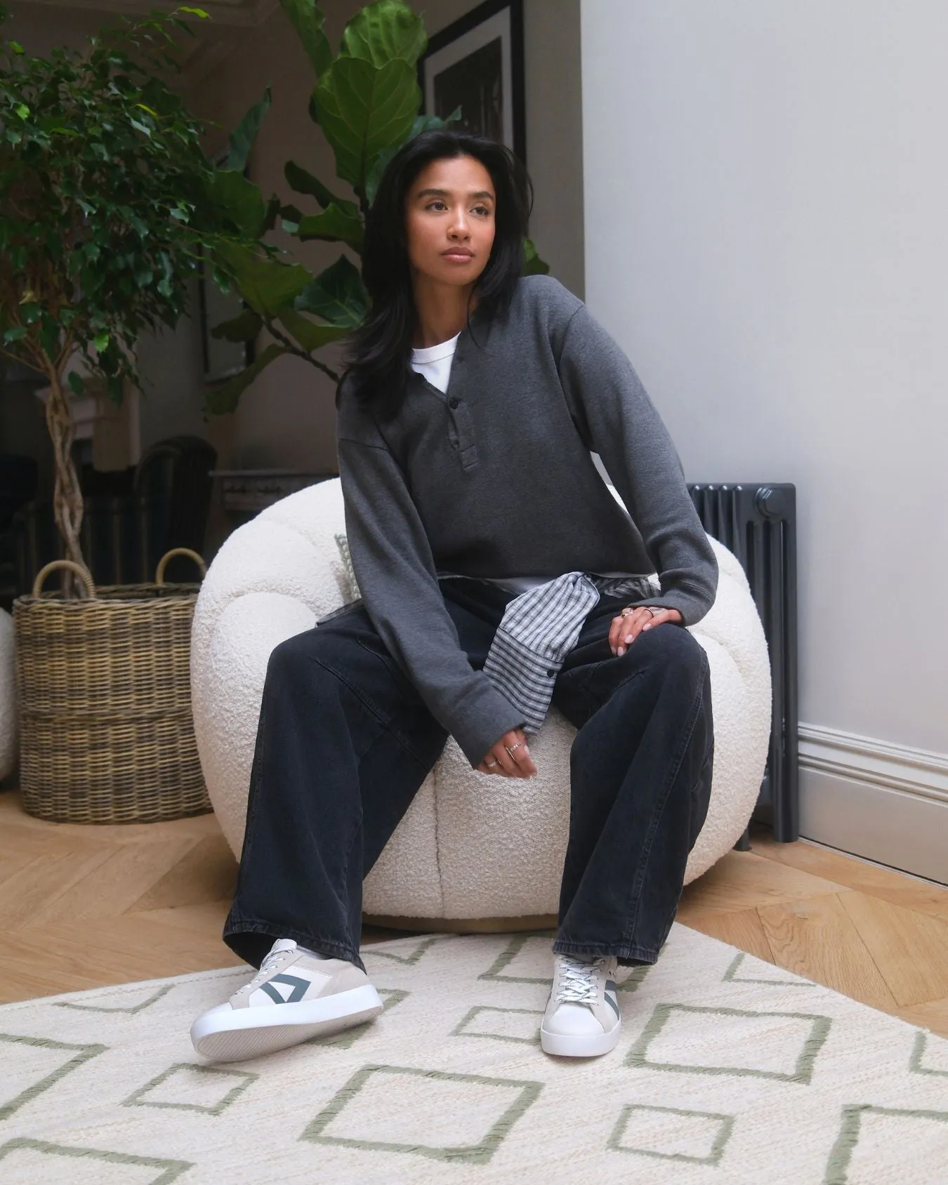 Nyx 01 Low Top Sneakers - Pale Taupe Suede & Teal Green Nubuck Leather sold by SANS MATIN product image thumbnail 2