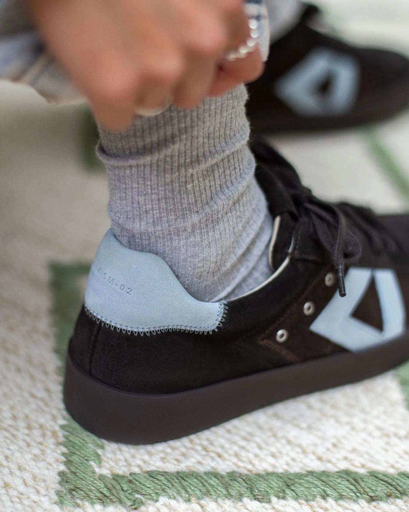 Nyx 02 Low Top Sneakers - Chocolate Brown Suede & Sky Blue Nubuck Leather sold by SANS MATIN product image thumbnail 5