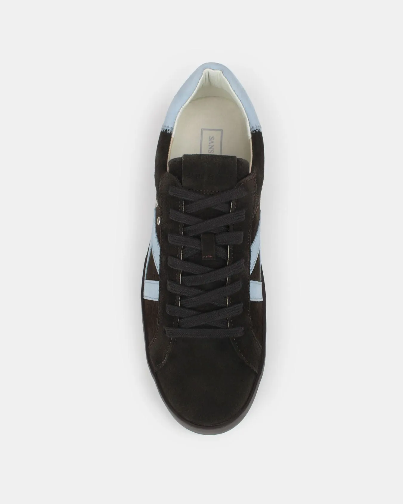 Nyx 02 Low Top Sneakers - Chocolate Brown Suede & Sky Blue Nubuck Leather sold by SANS MATIN product image thumbnail 4