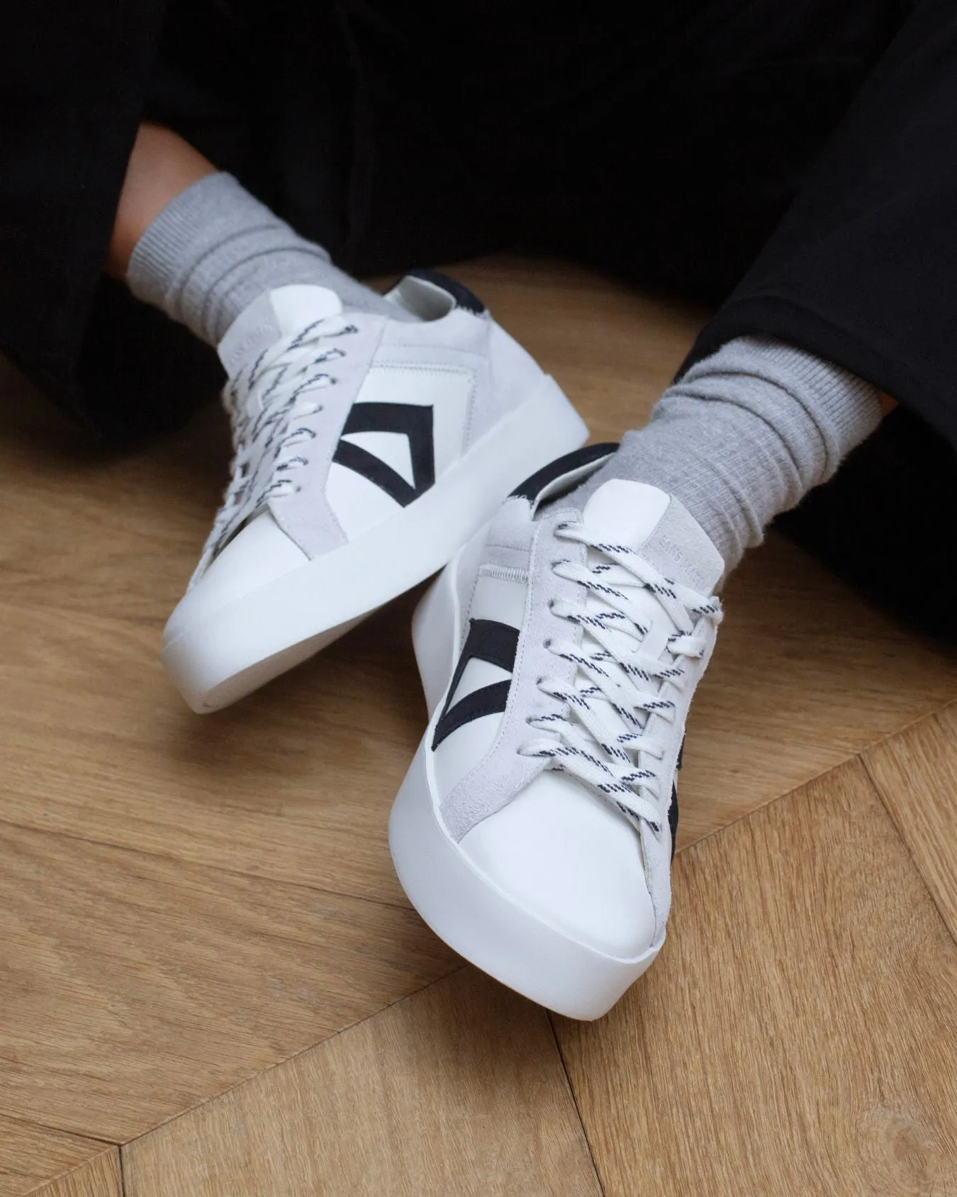 Nyx 03 Low Top Sneakers - Grey Suede & Midnight Blue Nubuck Leather sold by SANS MATIN product image thumbnail 3