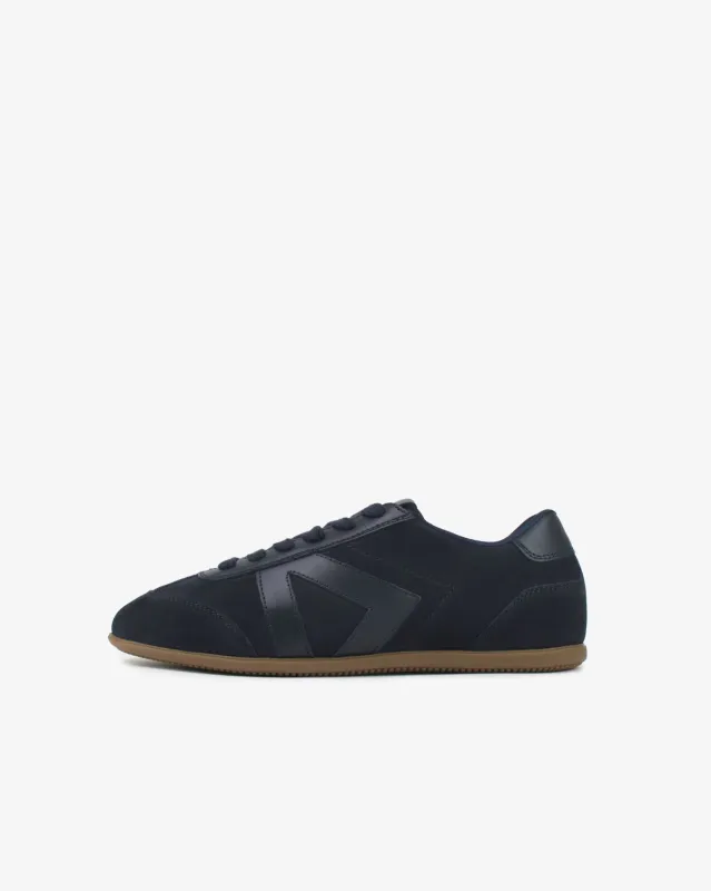 Iris Low Top Sneakers - Midnight Blue Nubuck Leather made by SANS MATIN