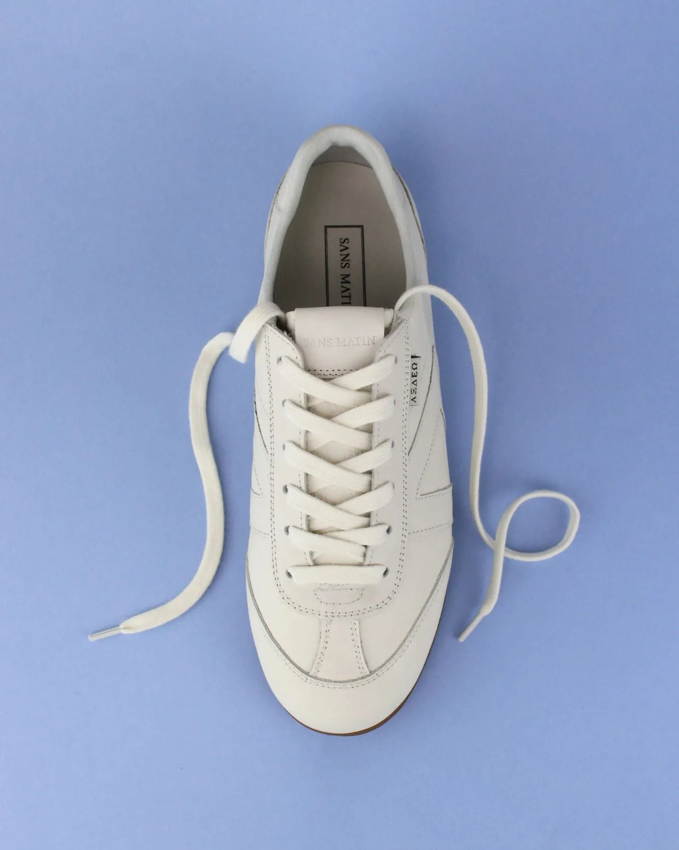 Iris Low Top Sneakers - Stone Pebbled Leather sold by SANS MATIN product image thumbnail 3