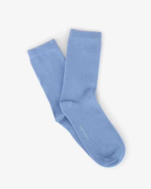 Organic Cotton Socks - Sky Blue made by SANS MATIN
