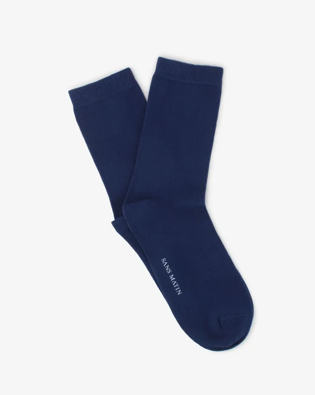 Organic Cotton Socks - Royal Blue made by SANS MATIN