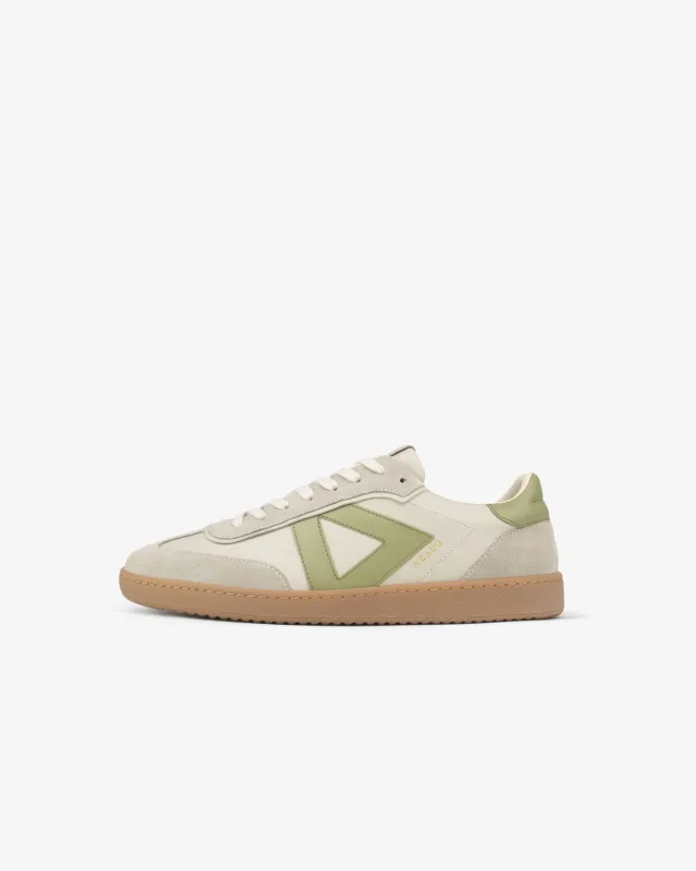 Hera Low Top Sneakers - Sand Leather, Suede & Olive Green Leather made by SANS MATIN
