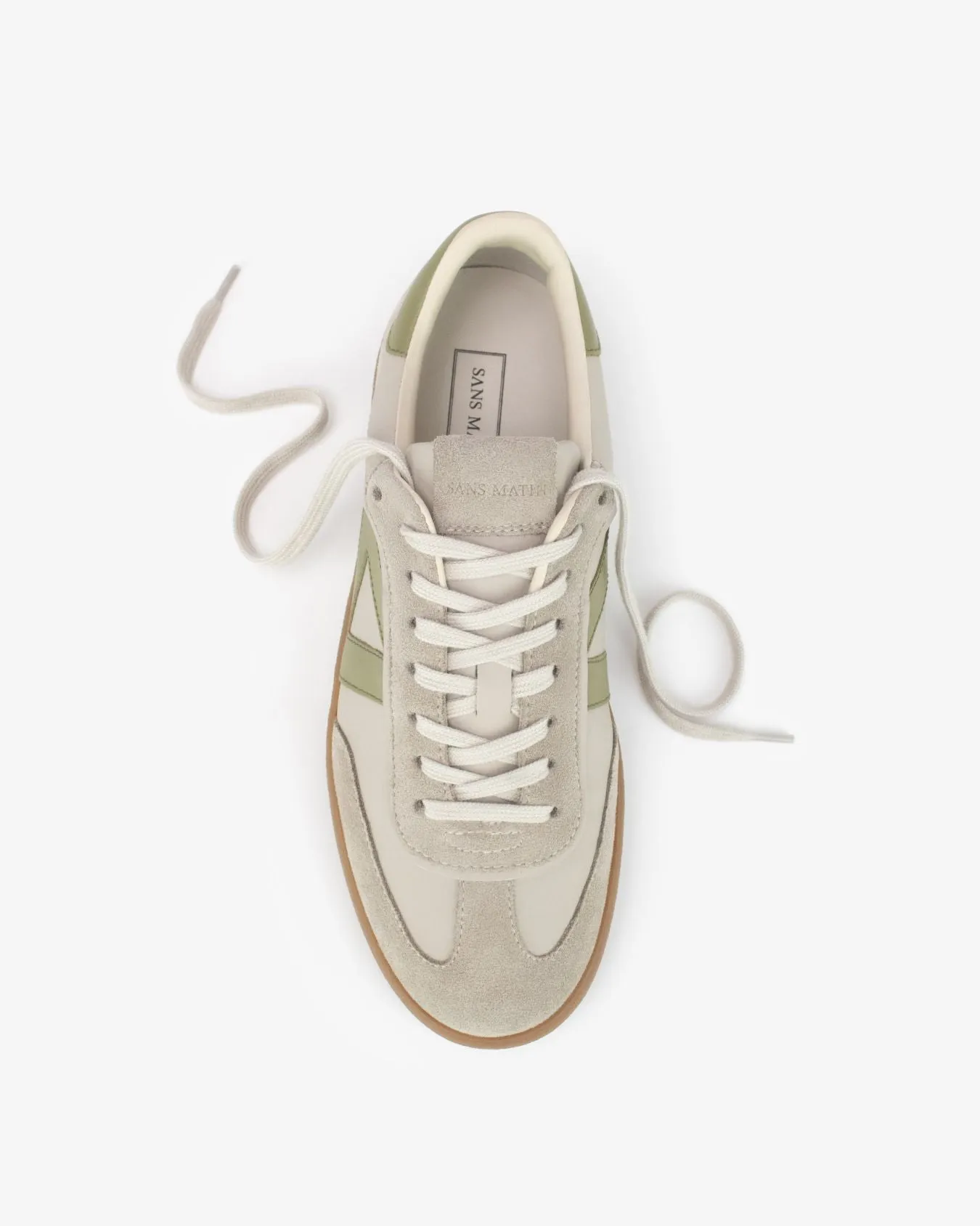 Hera Low Top Sneakers - Sand Leather, Suede & Olive Green Leather sold by SANS MATIN product image thumbnail 4