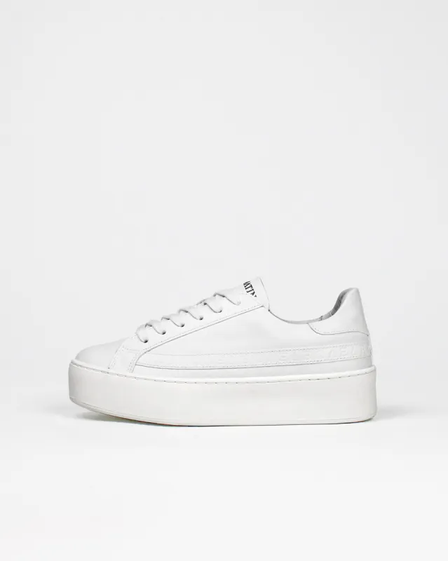 Gaia Platform Sneakers - White Leather sold by SANS MATIN