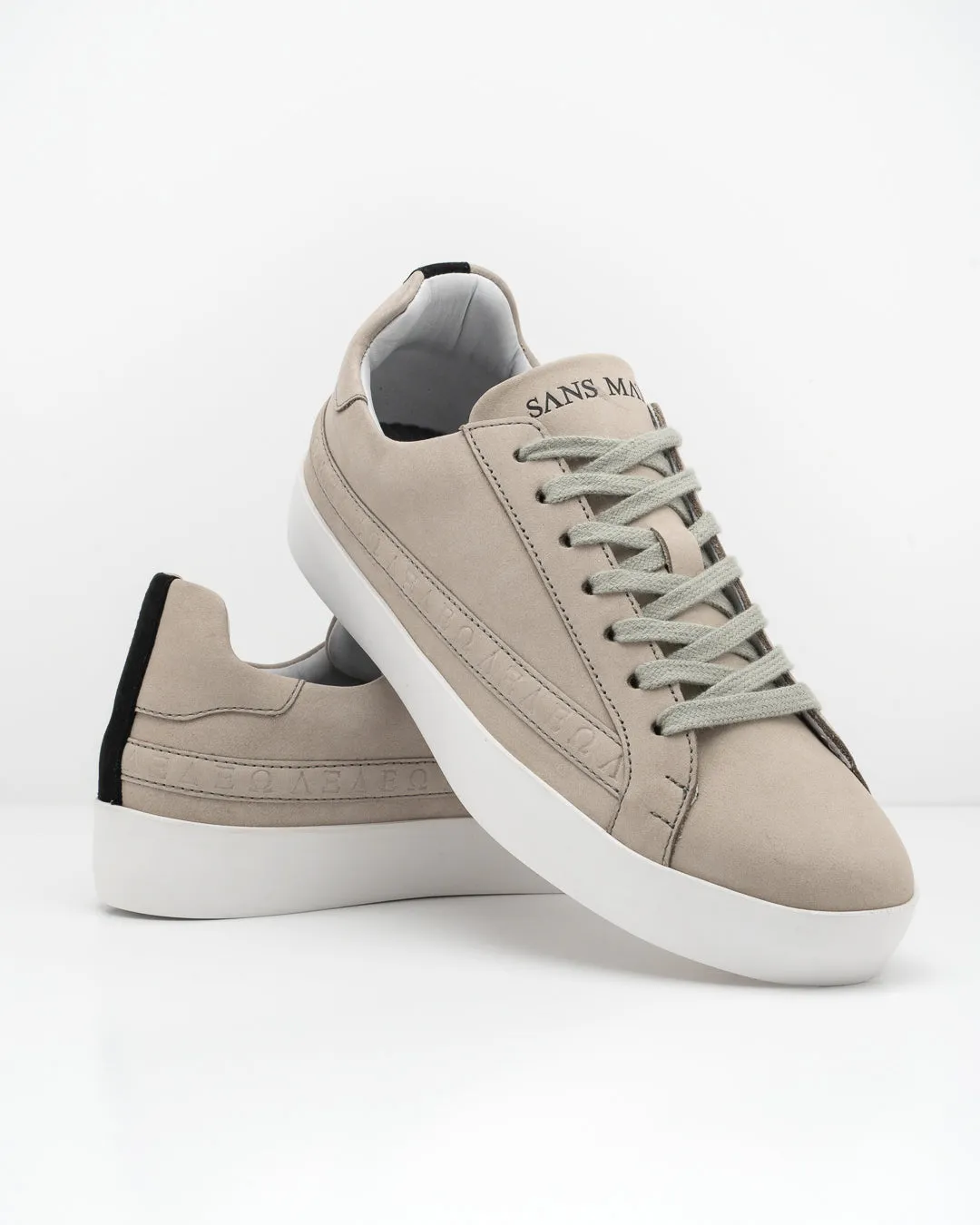 Olympus Low Top Sneakers - Desert Sand Nubuck Leather sold by SANS MATIN