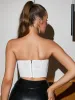 Seam Front Asymmetrical Hem Tube Top sold by Parthea Fashion