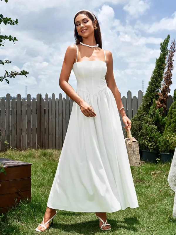 Ruched Backless Maxi Cami Dress sold by Parthea Fashion