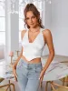 Lapel Collar Back Cut Out Tie Up Crop Top sold by Parthea Fashion
