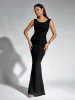 Tie Backless Mesh Mermaid Hem Bodycon Dress sold by Parthea Fashion