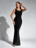 Tie Backless Mesh Mermaid Hem Bodycon Dress sold by Parthea Fashion
