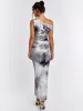 One Shoulder Ruched Floral Top&Ruched Bodycon Skirt sold by Parthea Fashion