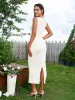 Square Neck Split Back Bodycon Dress sold by Parthea Fashion