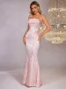 Floral Jacquard Lace Up Backless Split Hem Satin Dress sold by Parthea Fashion