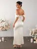 Off Shoulder Satin Backless Mermaid Dress sold by Parthea Fashion