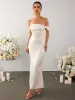 Off Shoulder Satin Backless Mermaid Dress sold by Parthea Fashion
