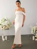 Off Shoulder Satin Backless Mermaid Dress sold by Parthea Fashion
