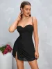 Draped Mesh Split Hem Cami Dress sold by Parthea Fashion