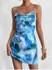 Draped Mesh Floral Print Cami Dress sold by Parthea Fashion