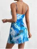 Draped Mesh Floral Print Cami Dress sold by Parthea Fashion