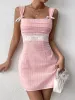 Tie Backless Lace Spliced Ruched Bust Mini Dress sold by Parthea Fashion