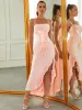 Crisscross Ruched Bust Halter Maxi Dress sold by Parthea Fashion