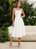 Backless Flowy Solid Cami Midi Dress sold by Parthea Fashion