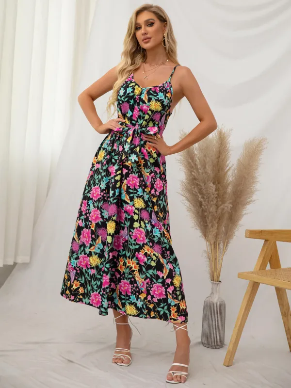 Sleeveless Floral Wrap Dress sold by Parthea Fashion