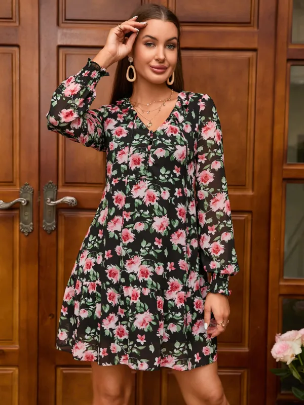 Floral Print Flowy Dress sold by Parthea Fashion