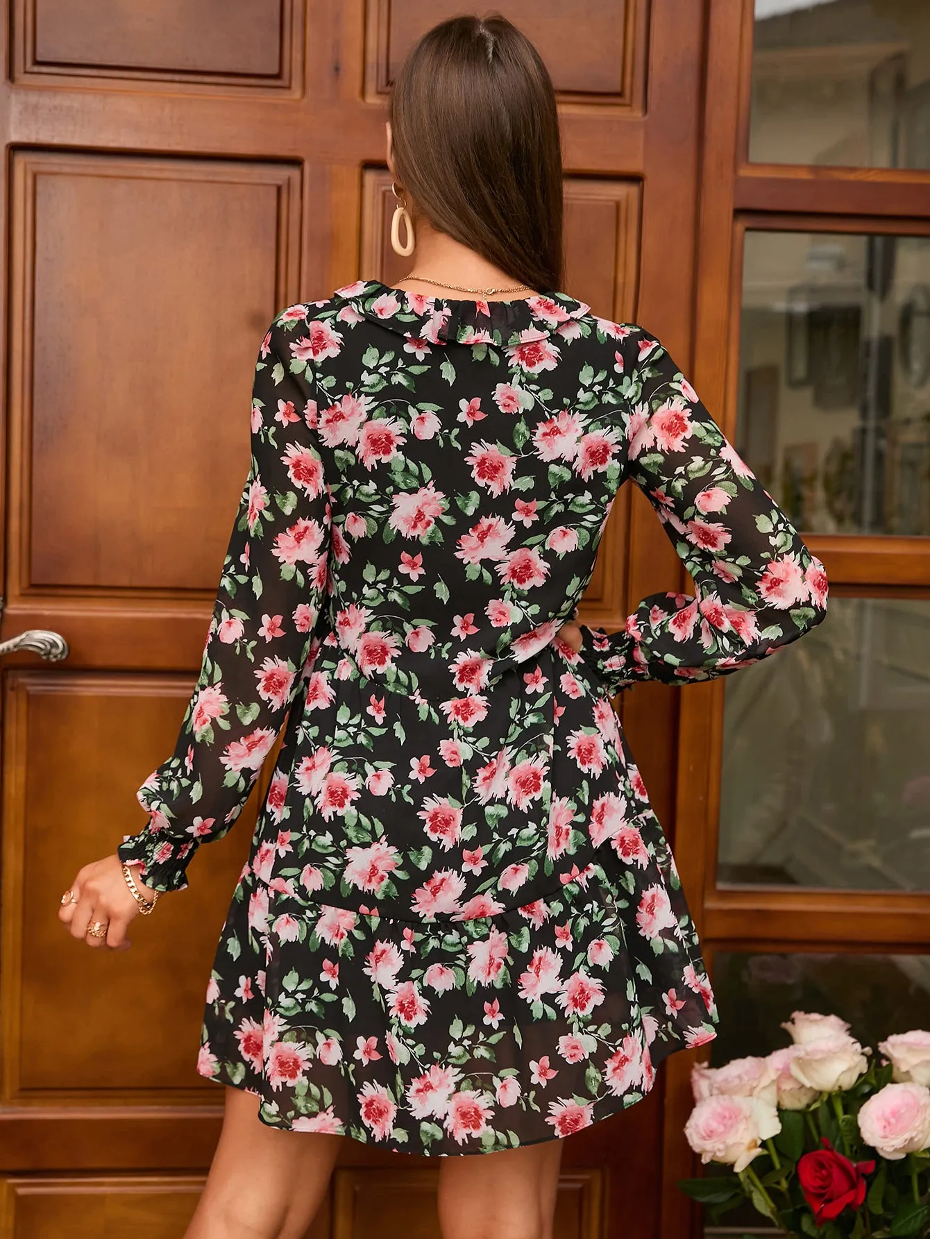 Floral Print Flowy Dress sold by Parthea Fashion product image thumbnail 3