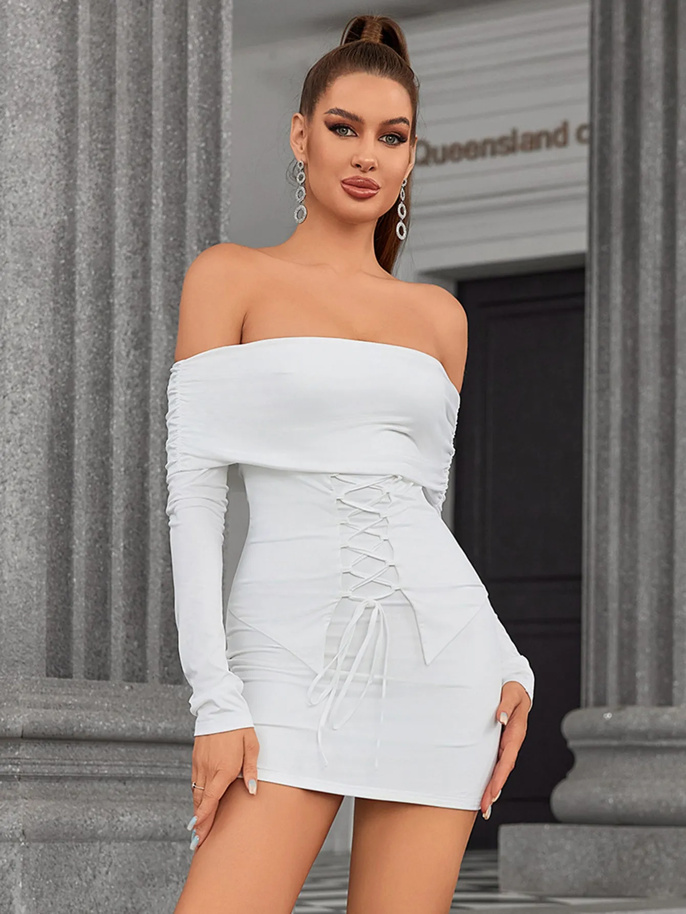 Off Shoulder Crisscross Front Tube Dress sold by Parthea Fashion