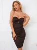 Twist Front Ruched Tube Bodycon Dress sold by Parthea Fashion