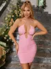 Halter Spaghetti Strap Cross Cut Out Dress sold by Parthea Fashion