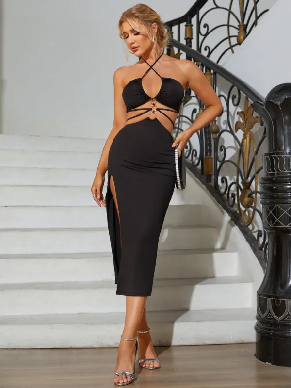 Backless Cut Out Midi Dress sold by Parthea Fashion