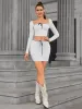 Square Neck Embellished Top&Bodycon Skirt sold by Parthea Fashion